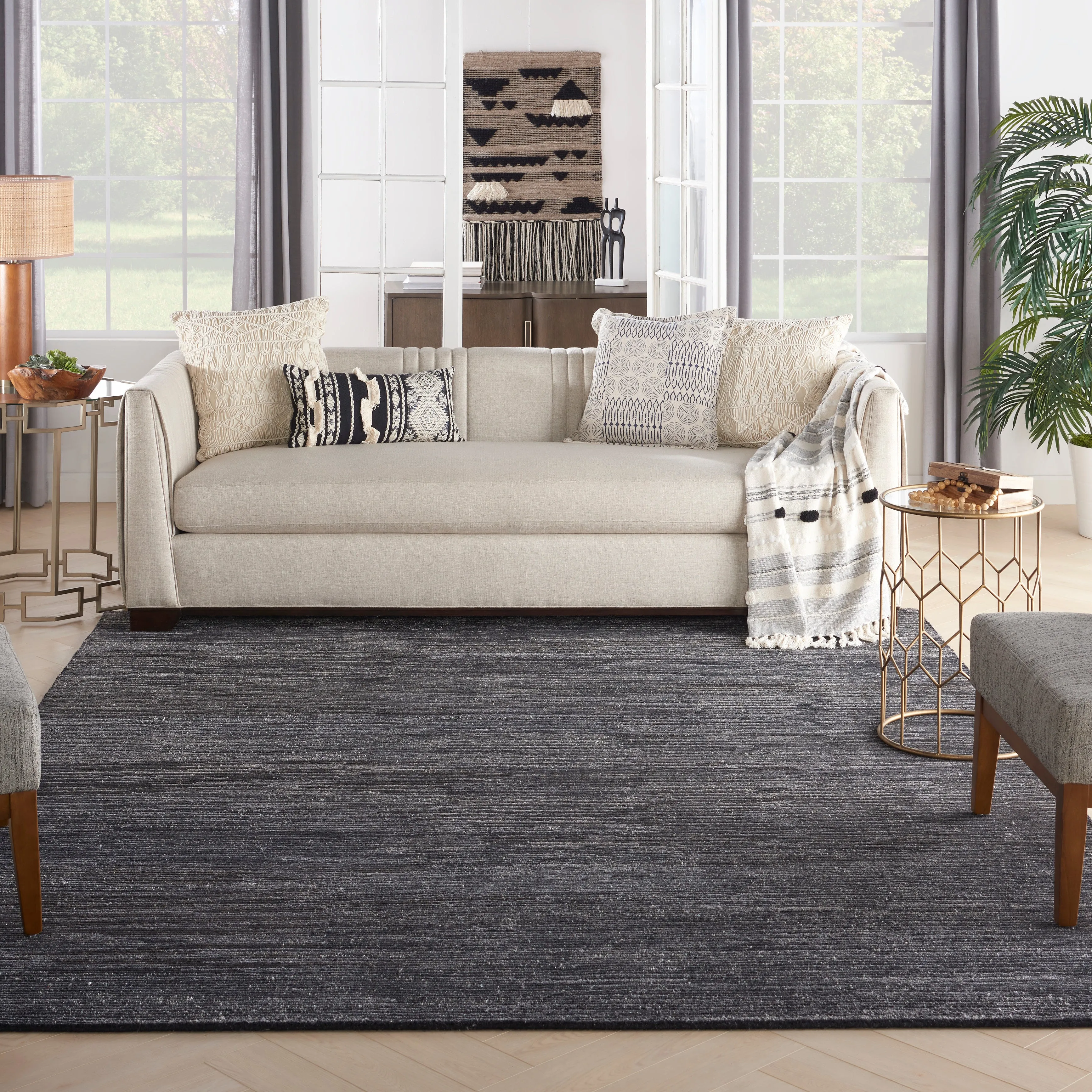 Ribbed Essentials Rug - Onyx Black
