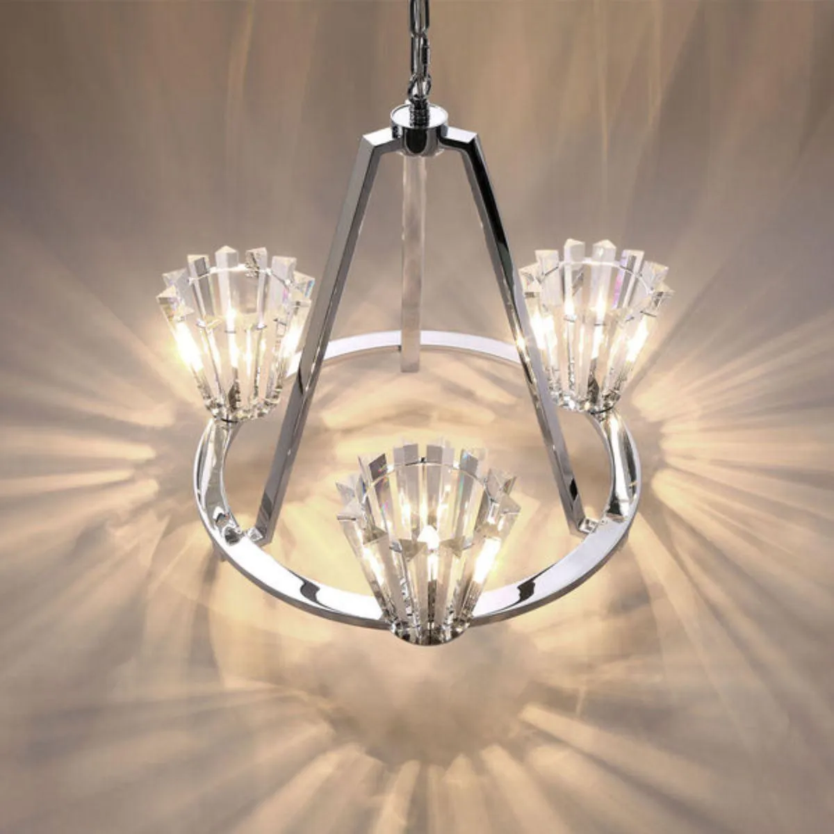 Ricca 29 in. 3 Lights Chandelier Silver finish
