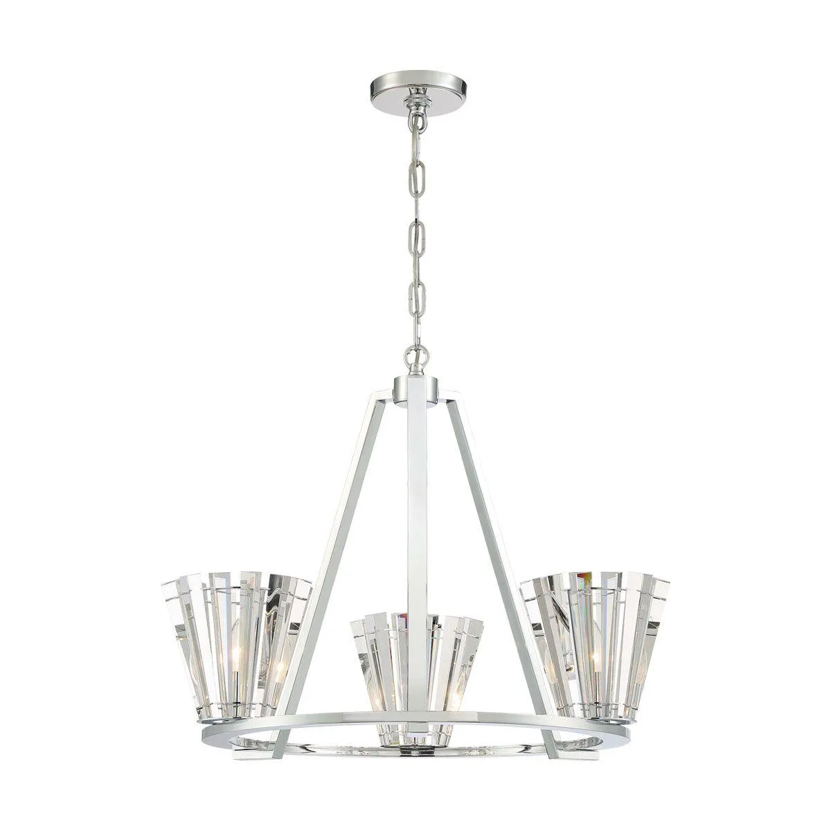 Ricca 29 in. 3 Lights Chandelier Silver finish