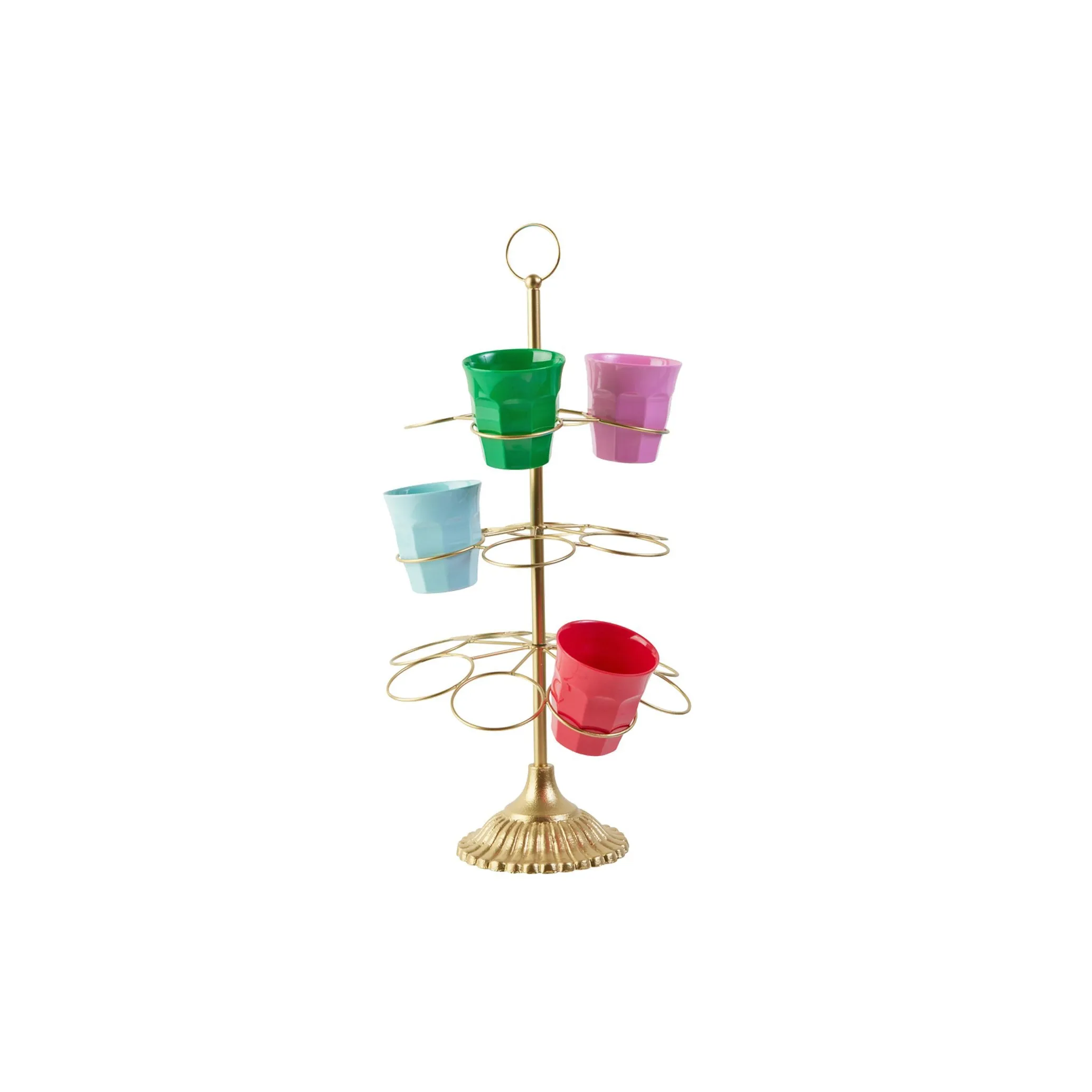 Rice DK Hand Painted Metal 15 pcs. Cup Holder in Gold