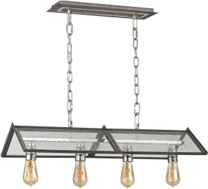 Ridgeview 4 Light Chandelier In Weathered Zinc With Polished Nickel Accents