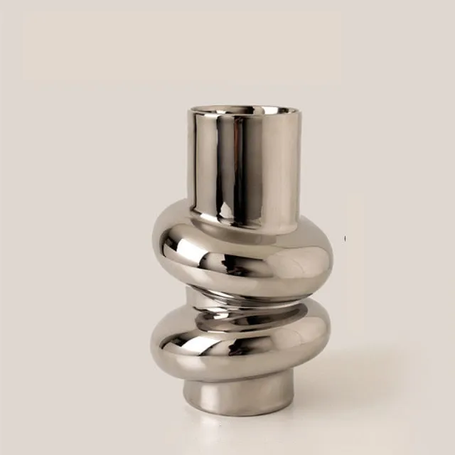 Ring Dance Plated Ceramic Vases