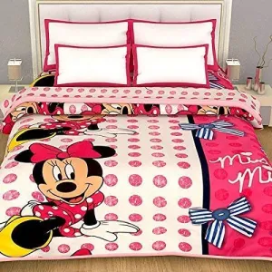 ROMAN HOMES Micky Mouse Cartoon Design Print Reversible Microfiber Single Bed AC Blanket for Kids ( Multicolour )