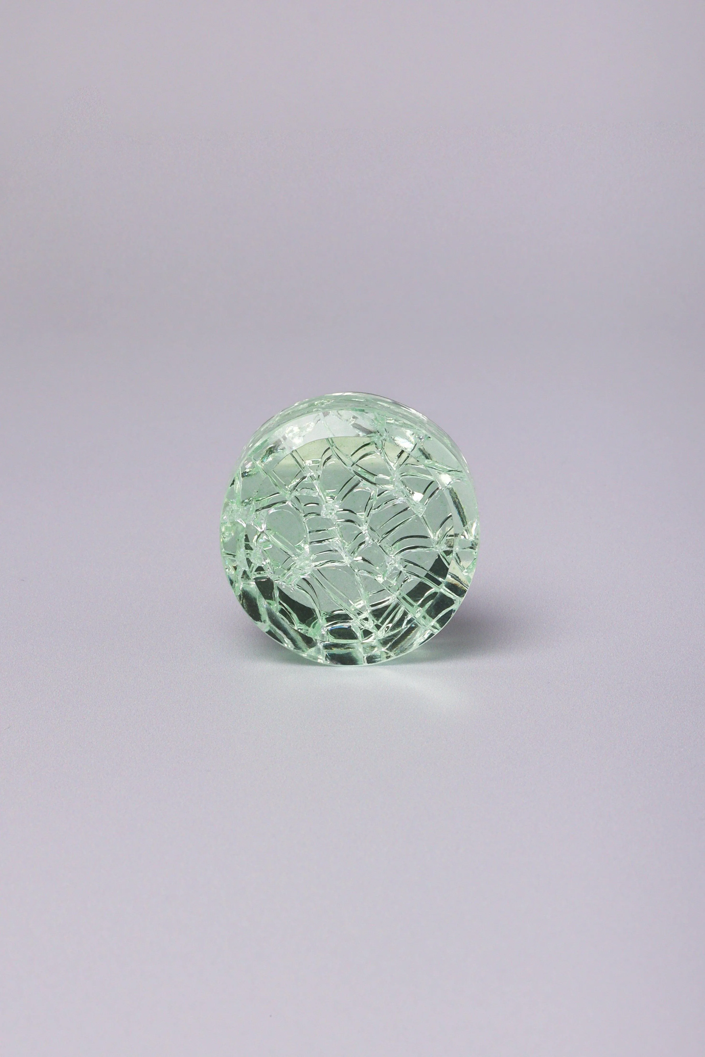 Round Maison Crystal Crackle Mirror Glass Pull Knobs