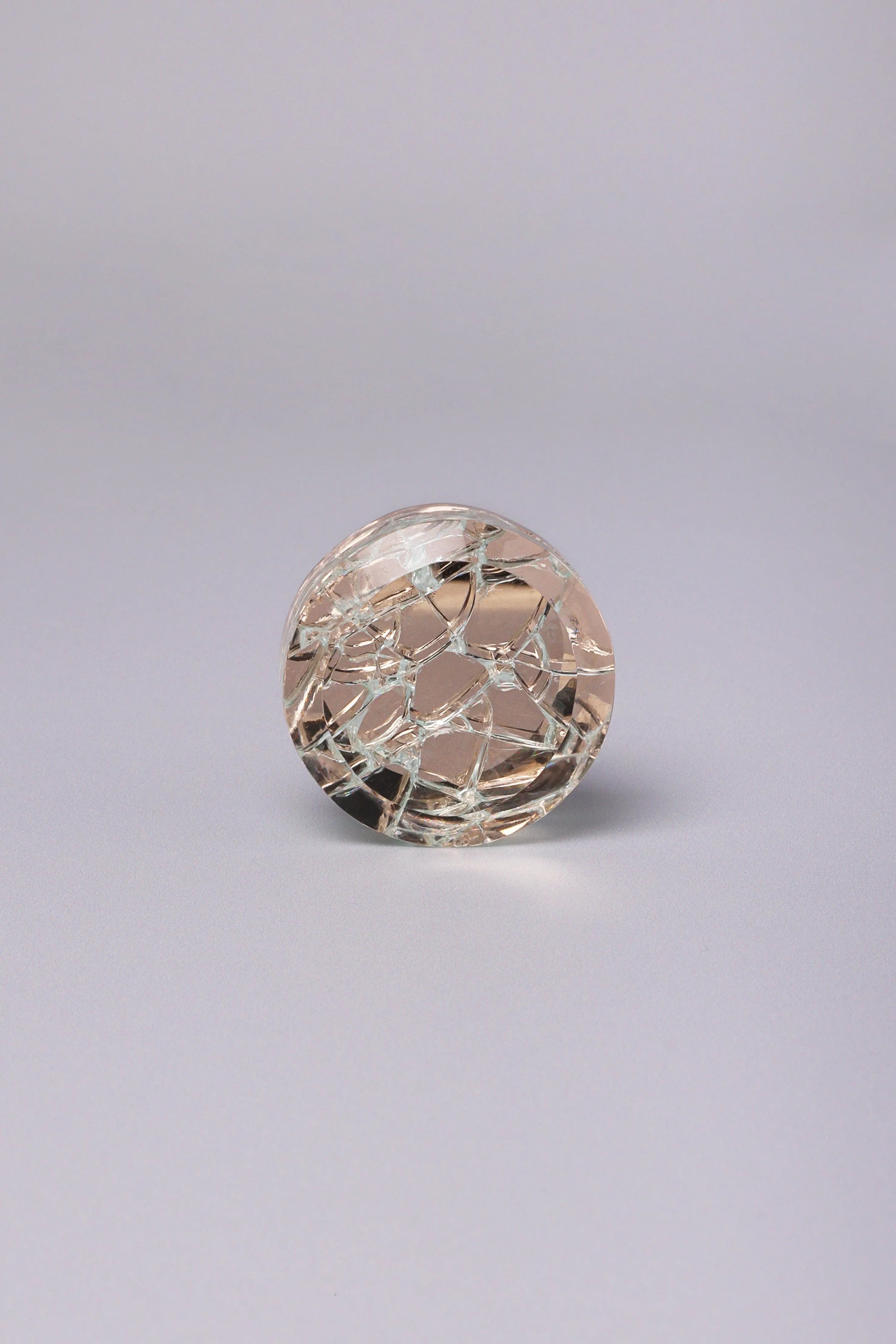 Round Maison Crystal Crackle Mirror Glass Pull Knobs