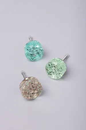 Round Maison Crystal Crackle Mirror Glass Pull Knobs