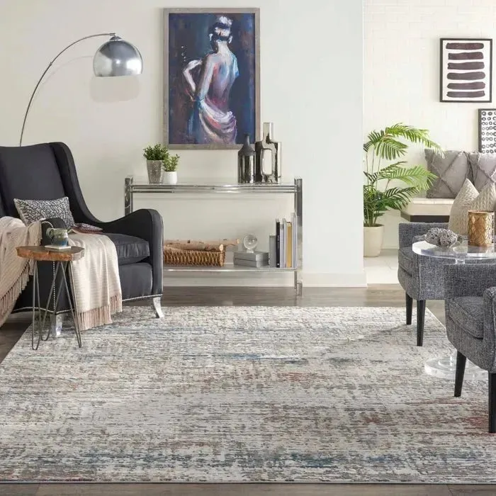 Rustic Textures RUS14 Light Grey/Multi Rug