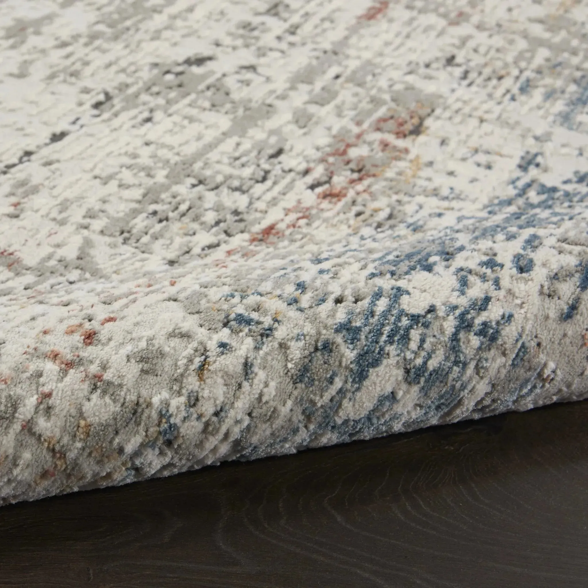 Rustic Textures RUS14 Light Grey/Multi Rug