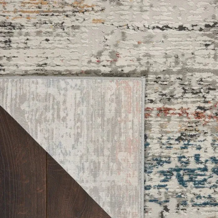 Rustic Textures RUS14 Light Grey/Multi Rug
