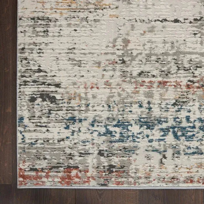 Rustic Textures RUS14 Light Grey/Multi Rug