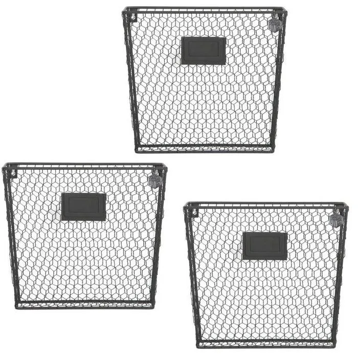 Rustic Wire Mail Sorter w/ Chalkboard Labels, Set of 3