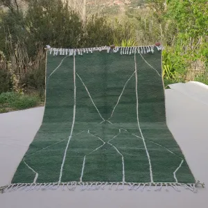Sabani | Green Moroccan Rug 6x9 Soft Beni Ourain | Handmade Berber Wool Carpet | 6'66x9'68 Ft | 203x295 cm