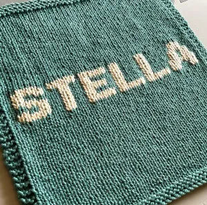 Sage Blanket with Cream Lettering