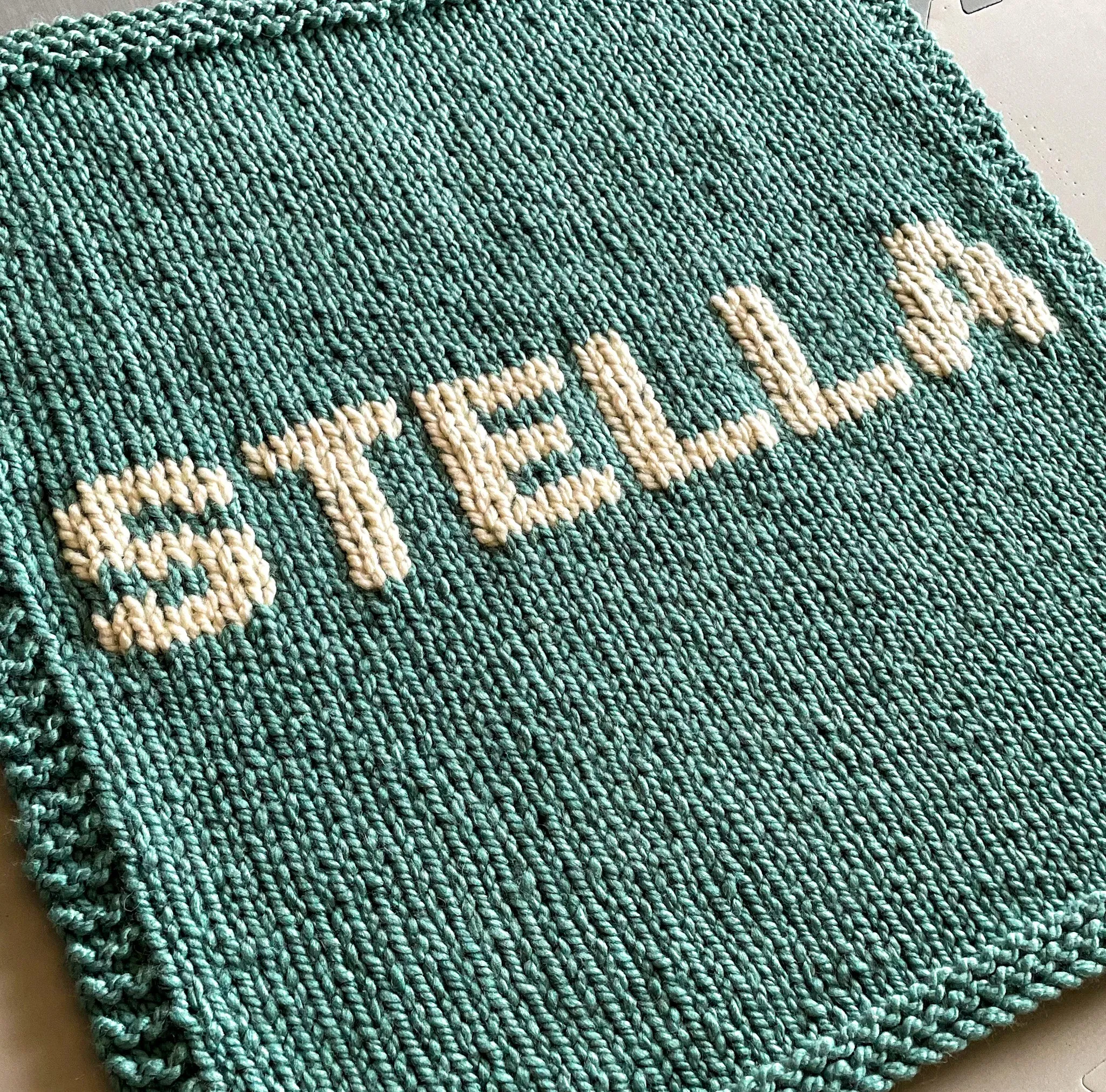 Sage Blanket with Cream Lettering