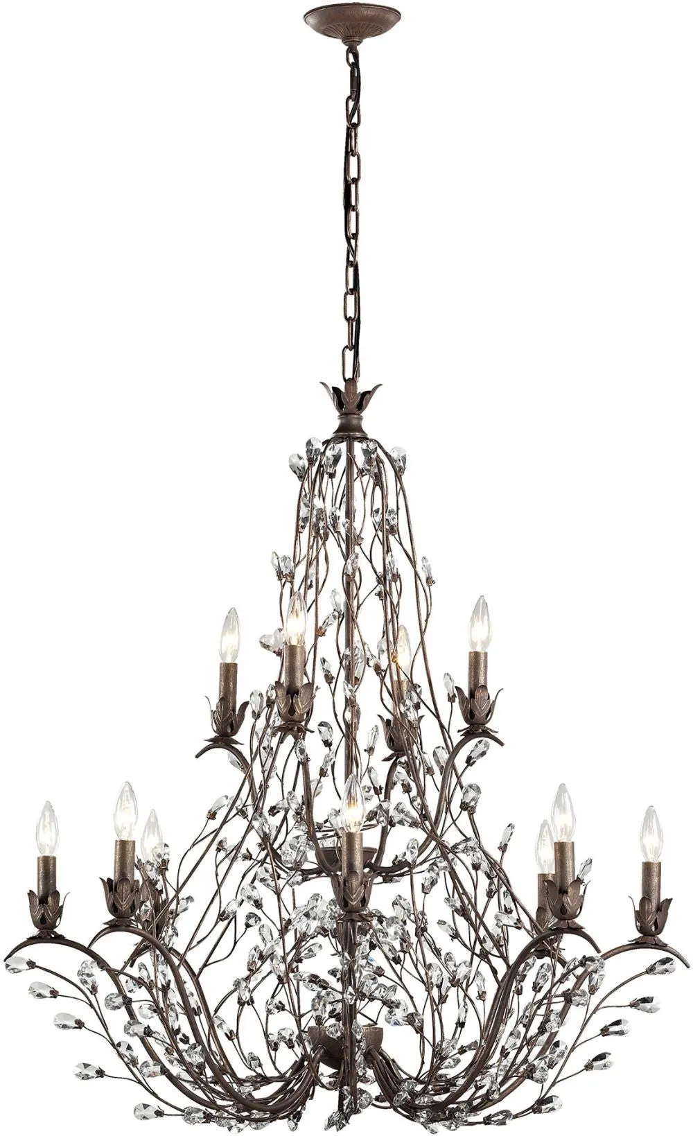 Sagemore 12 Light Chandelier In Bronze Rust