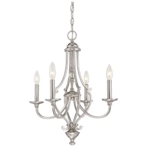 Savannah Row 20 in. 4 Lights Chandelier Brushed Nickel finish