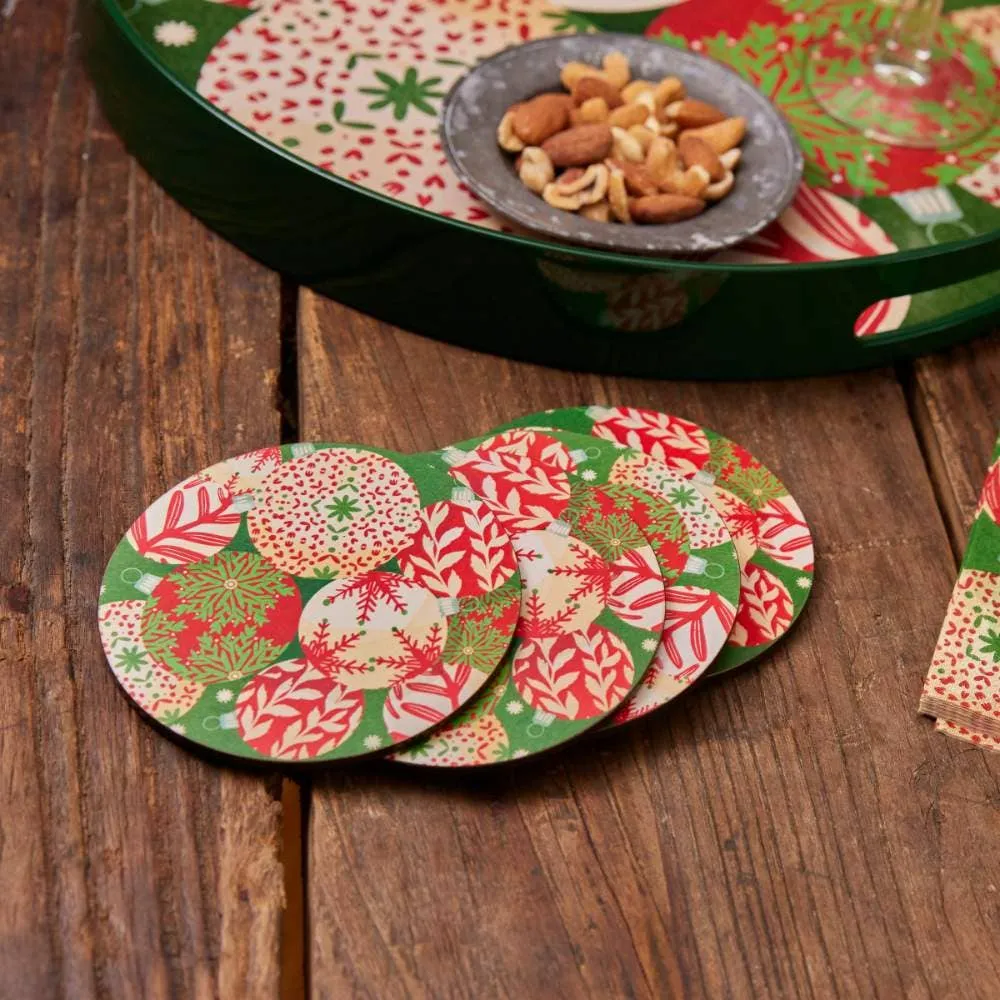 Scandi Ornaments Round Coasters | Set of 4