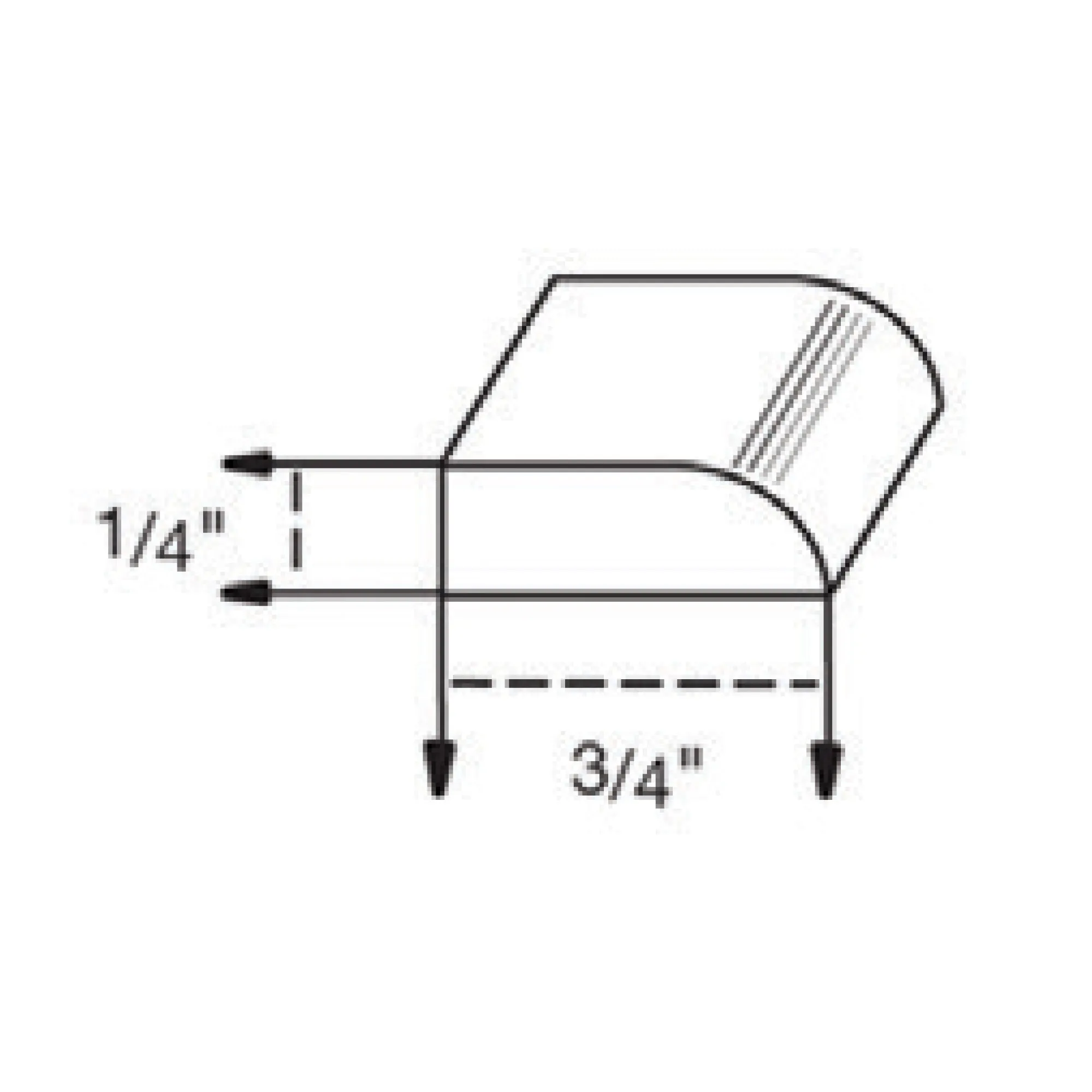 Scribe Molding - 1/4 Inch x 3/4 Inch x 96 Inch - Dwhite Shaker - Kitchen Cabinet