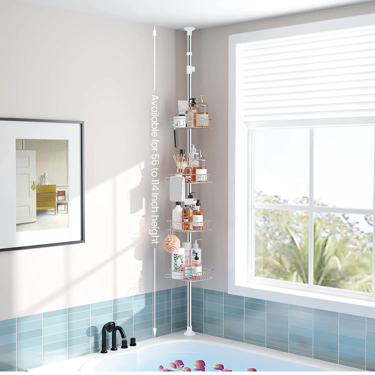 SEIRIONE Bathroom Rustproof Shower Corner Organizer