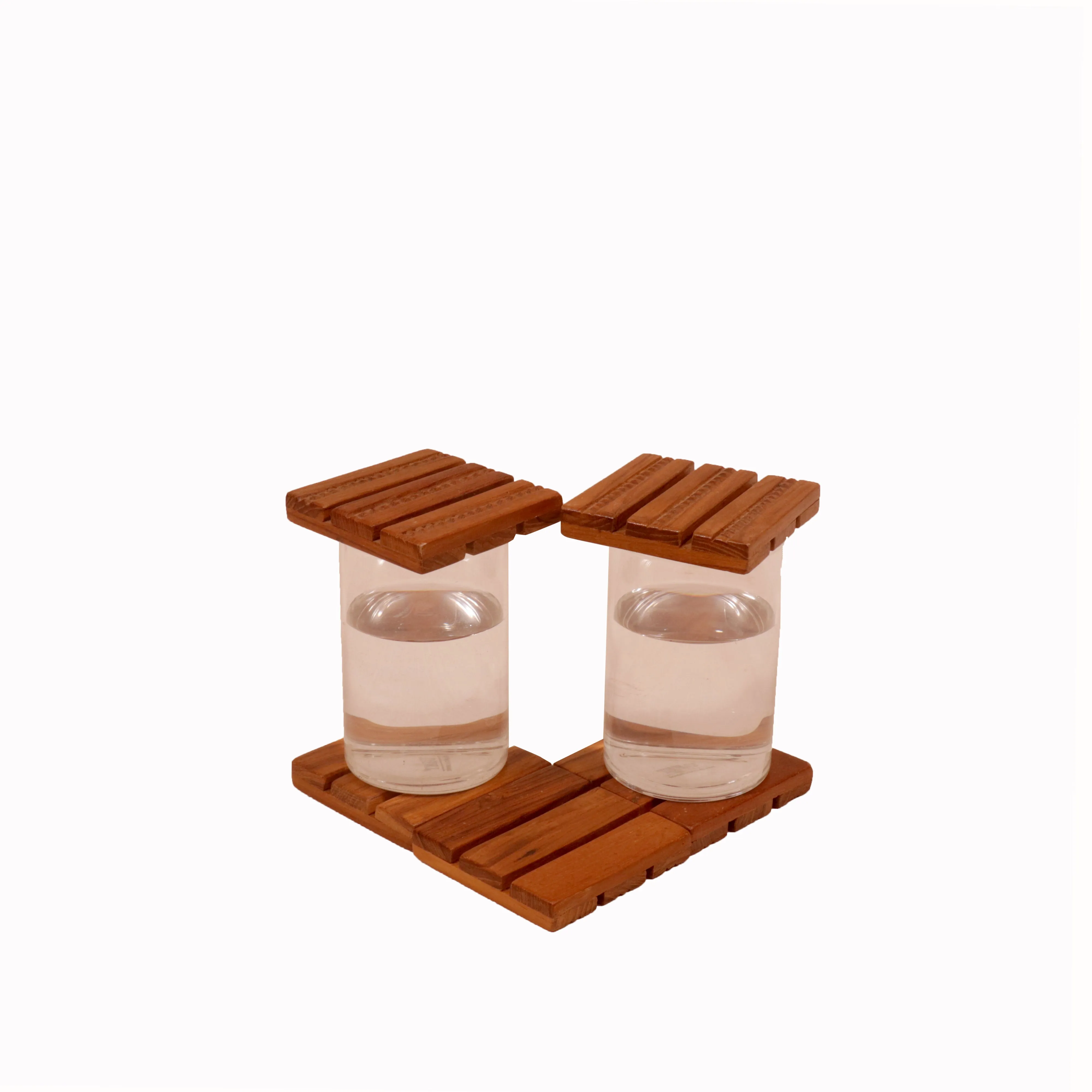 (Set of 5) Ridge Pattern Tea Coasters