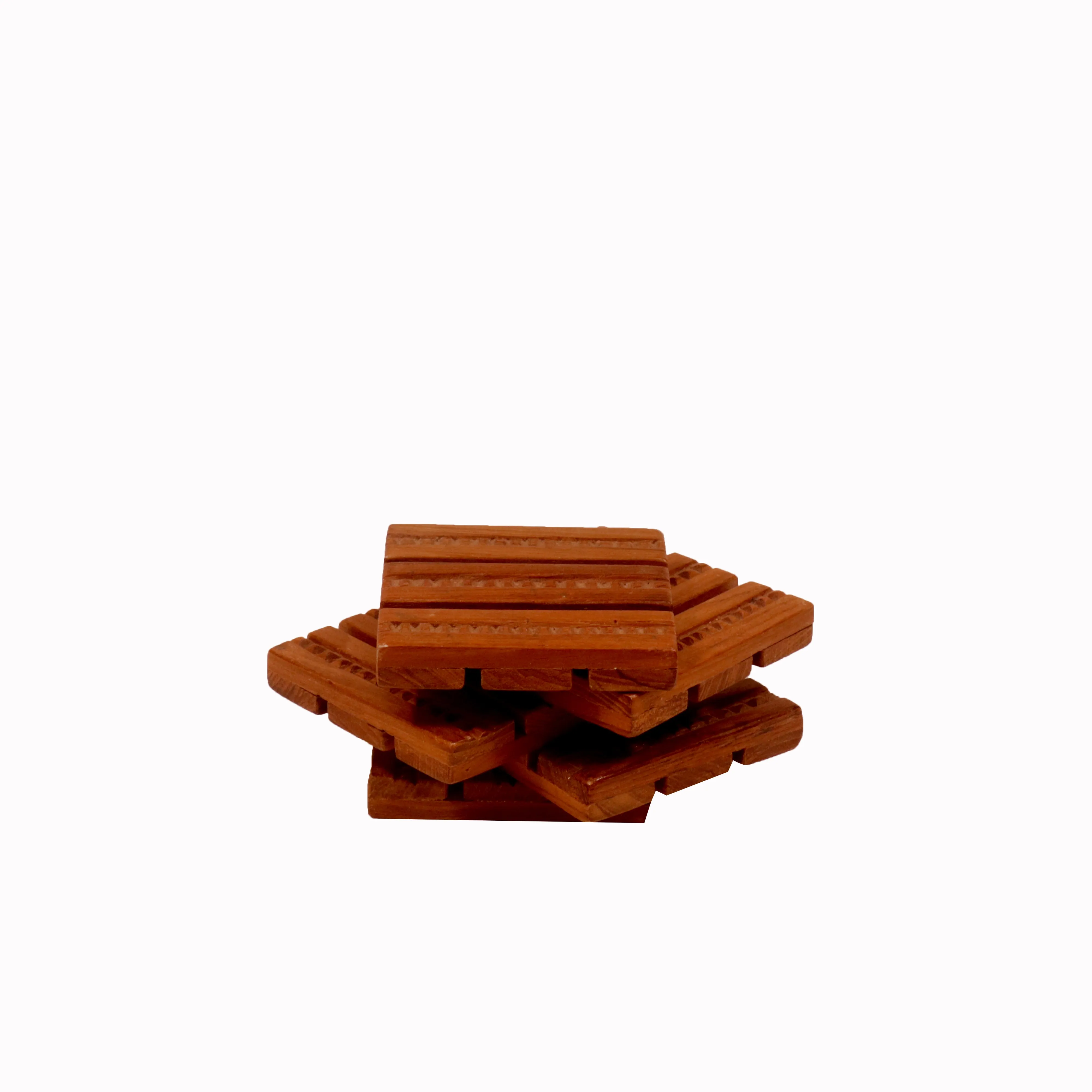 (Set of 5) Ridge Pattern Tea Coasters