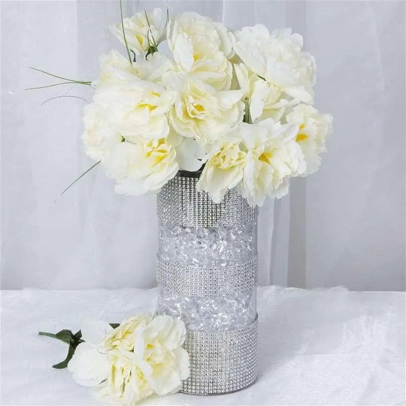Small Peony Bush Artificial Silk Flowers - Cream
