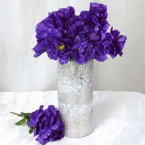 Small Peony Bush Artificial Silk Flowers - Purple