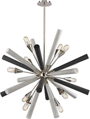 Solara 10 Light Chandelier In Polished Nickel