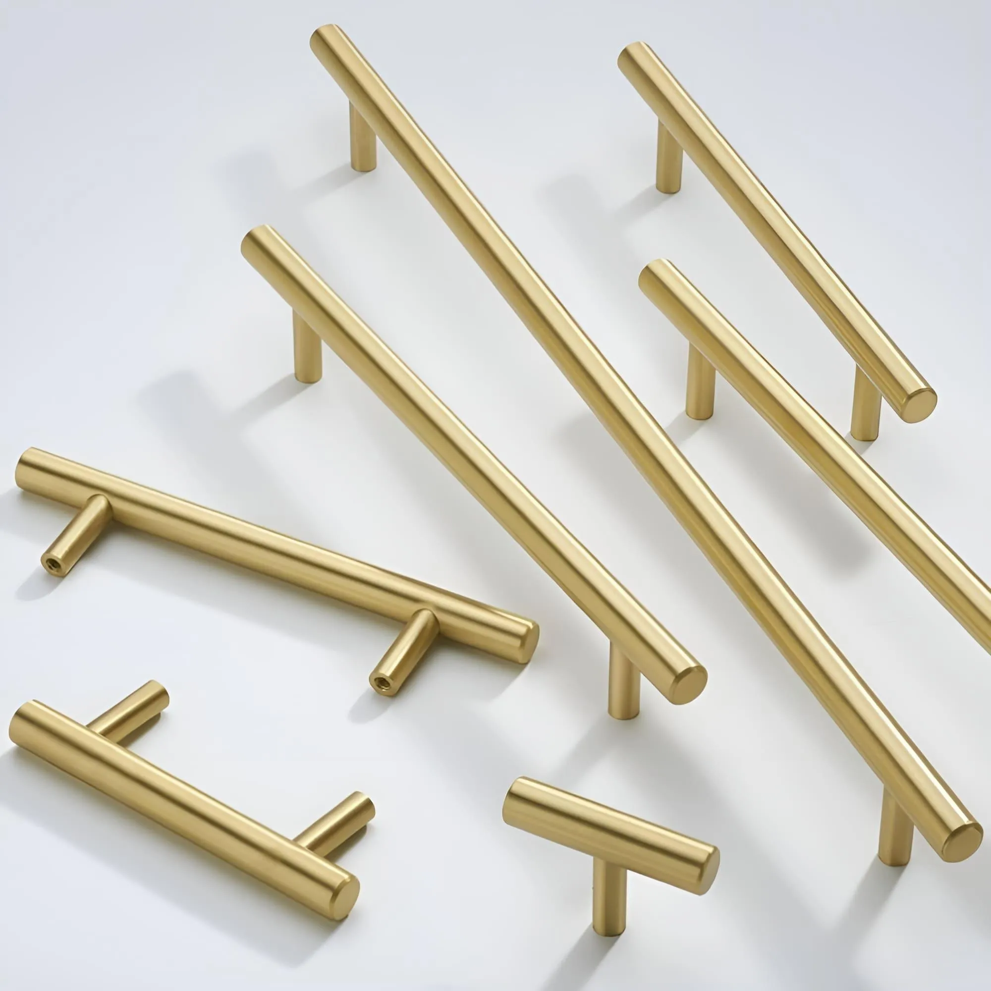 Solid Brass T-bar Kitchen Cabinet Handles