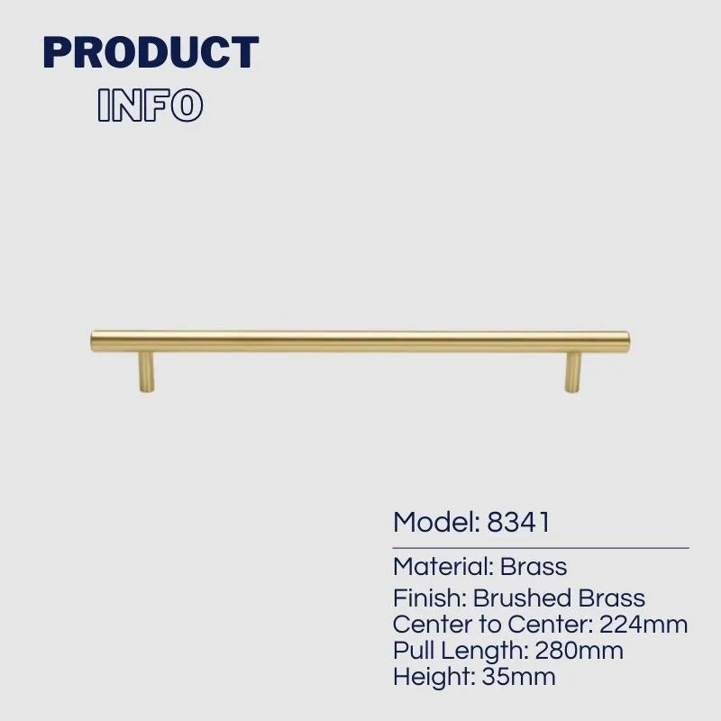 Solid Brass T-bar Kitchen Cabinet Handles