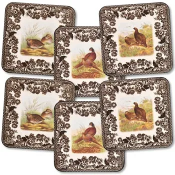 Spode Woodland Gamebird Square Coasters (Set of 6)