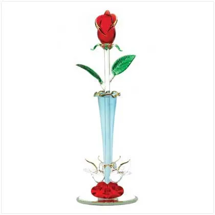 Spun Glass Rosebud Vase