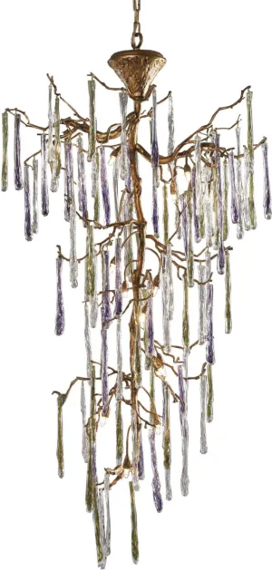 Stalavidri 15 Light Chandelier In Talha Bronze With Multi-Hued Spires