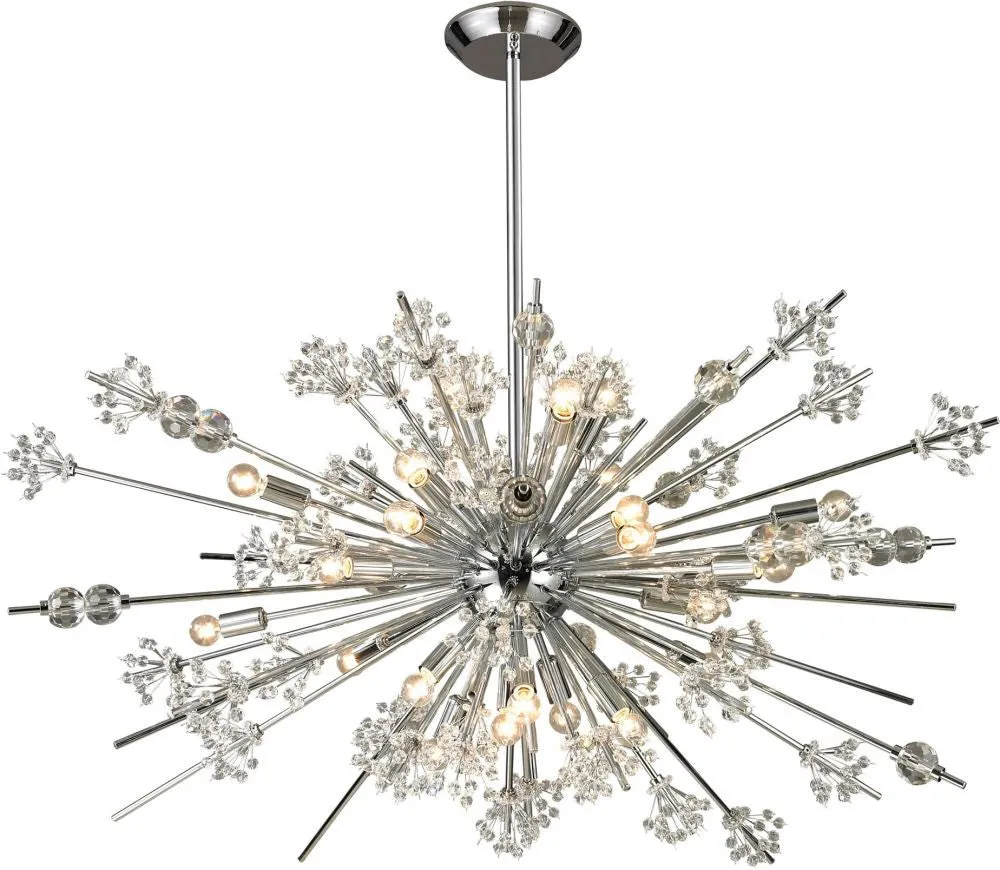 Starburst 29 Light Chandelier In Polished Chrome