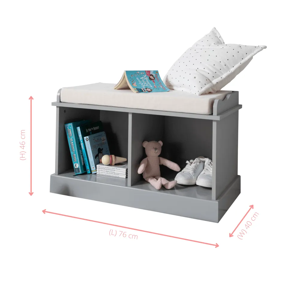 Stockholm Storage Bench in Silk Grey