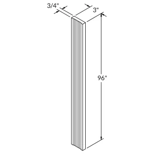Straight Fluted Filler 3"W x 96"L for Milan Pearl Cabinetry