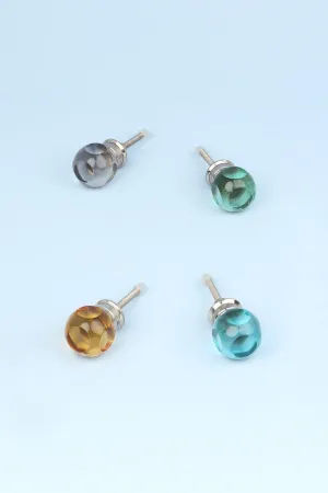 Stylish Aqua Inspired Dice Cube Glass Cabinet Door Pull Knobs