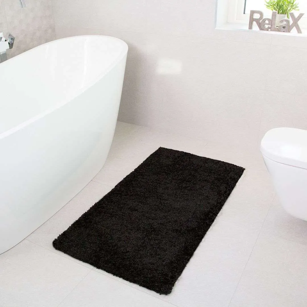 Super Soft Black Shaggy Rug