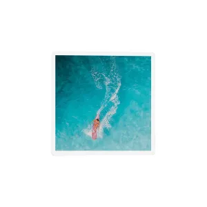 Surfing Blue Ceramic Coaster