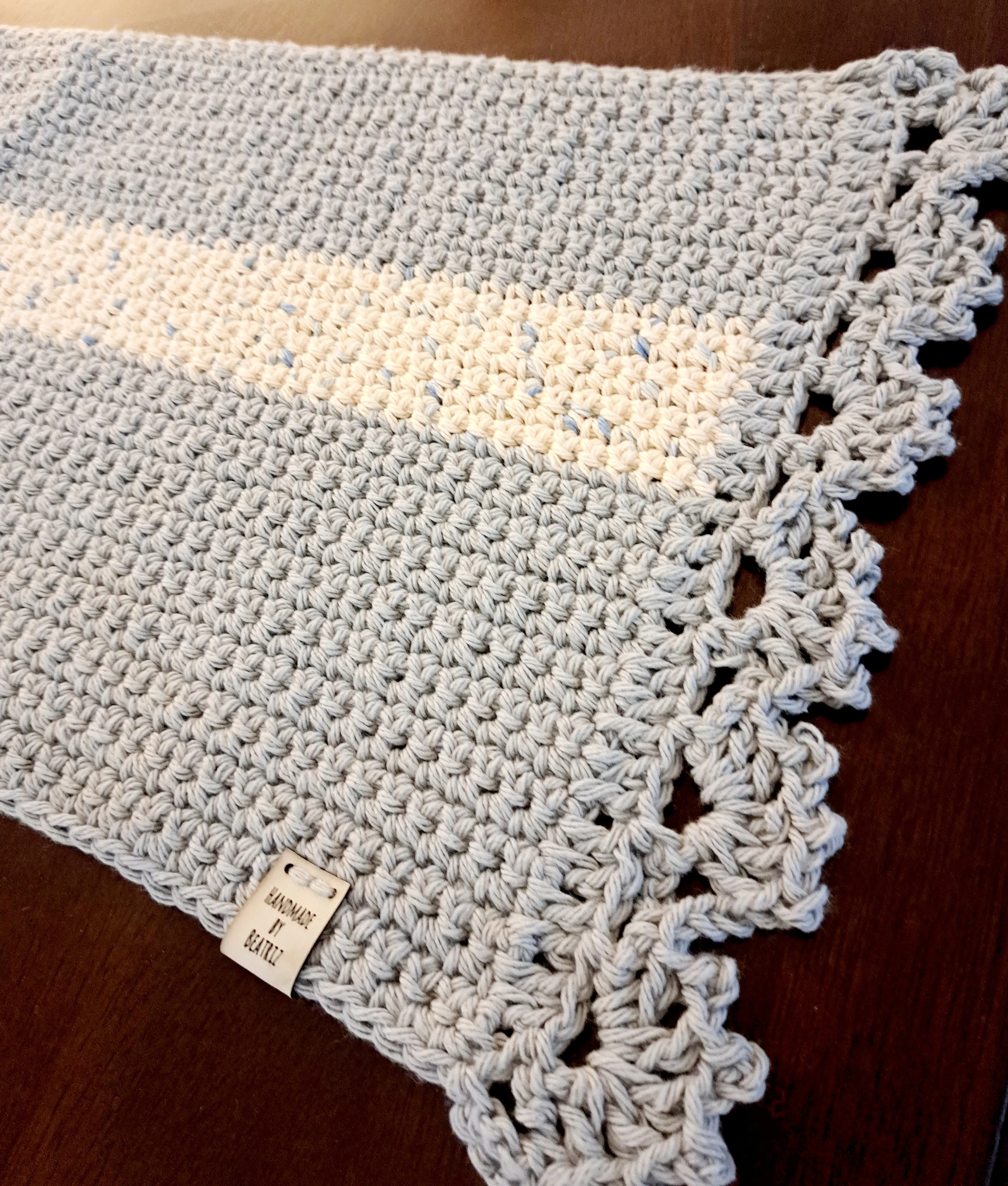 Table Runner - Crocheted Table runner & Coaster Set - 7 Piece Dining room Set
