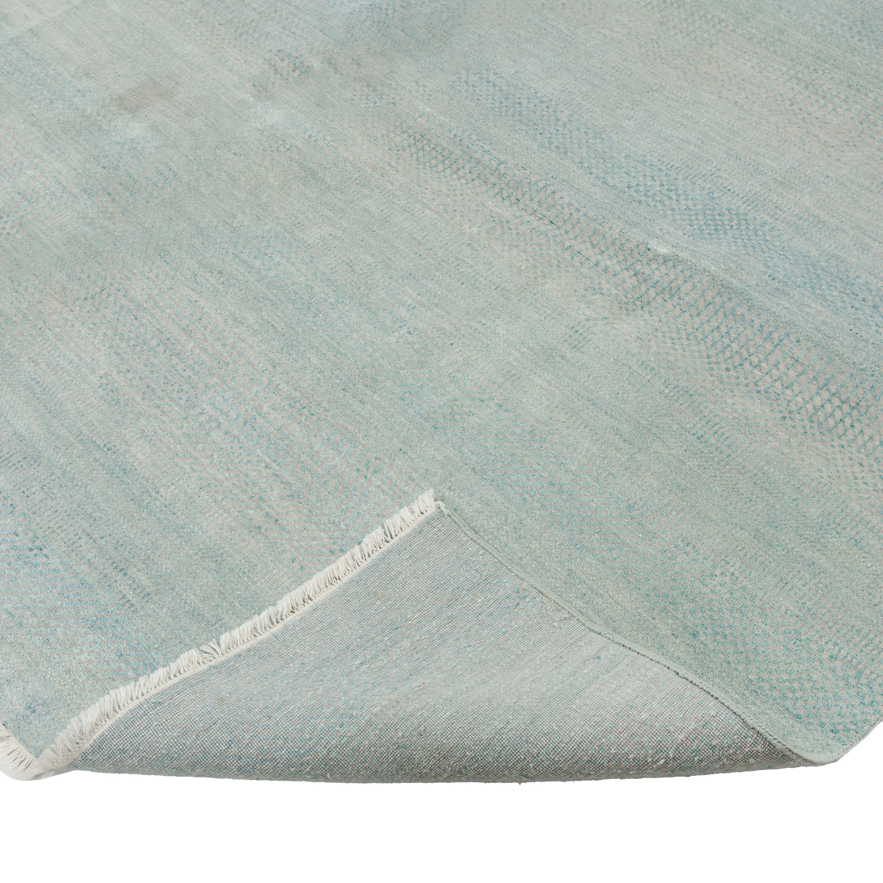Teal Solid Indo Savannah Rug - 7'10" x 10'3"
