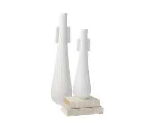 Tear Drop Vase w/Handles-Matte White