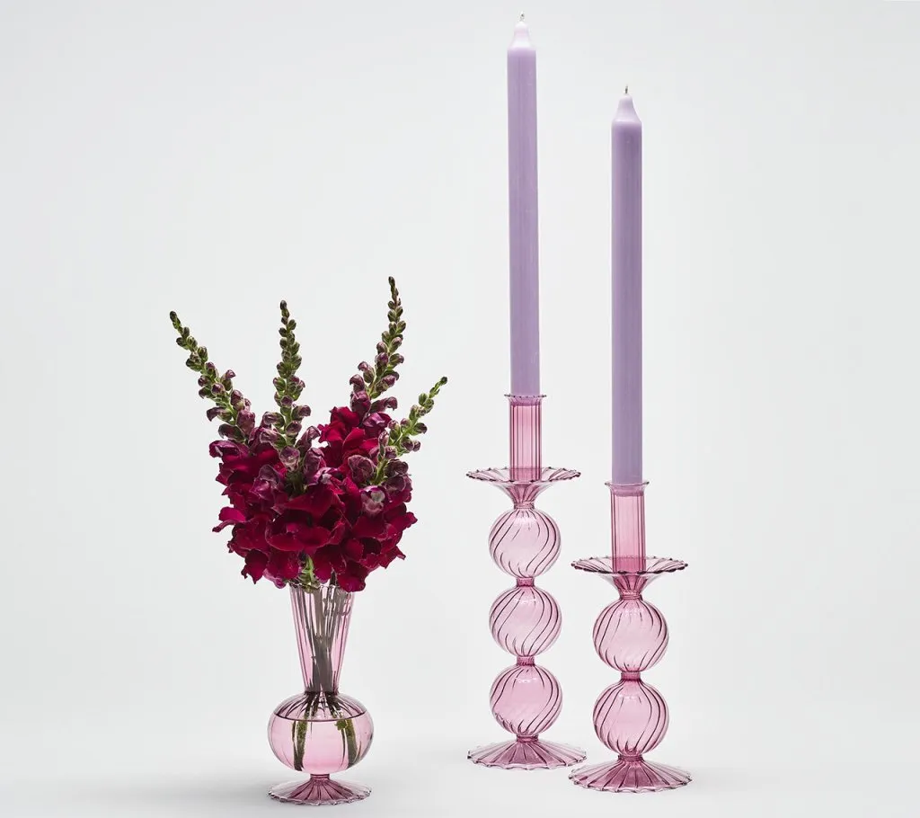 Tess Bud Vase in Lavender, Set of 3 in a Box