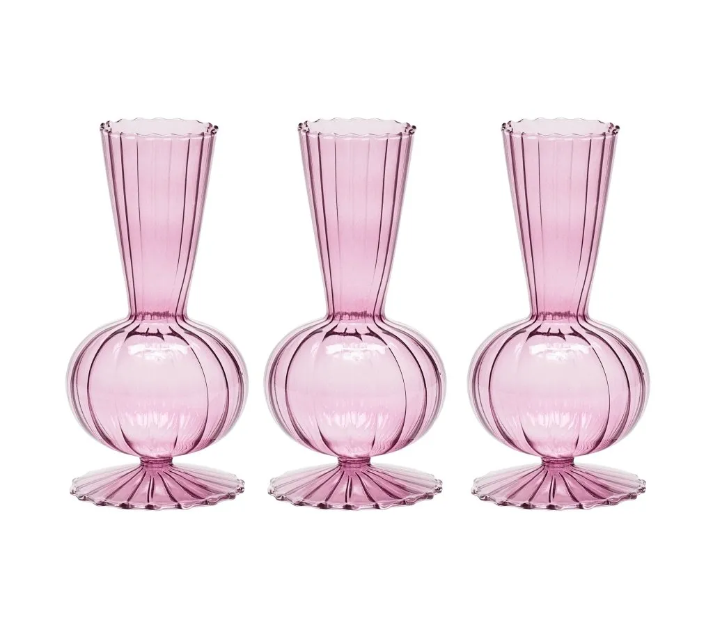 Tess Bud Vase in Lavender, Set of 3 in a Box