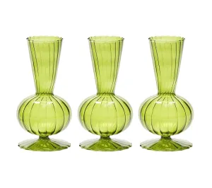 Tess Bud Vase in Olive, Set of 3 in a Box