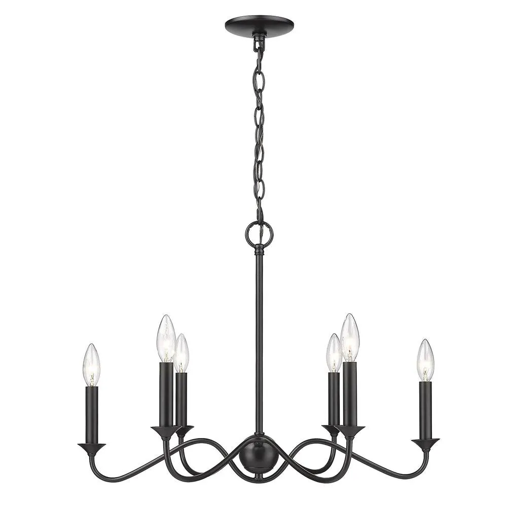Tierney 25 in. 6 lights Chandelier Black finish
