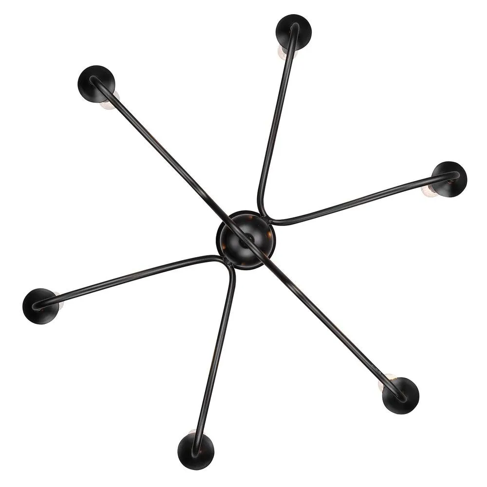 Tierney 25 in. 6 lights Chandelier Black finish