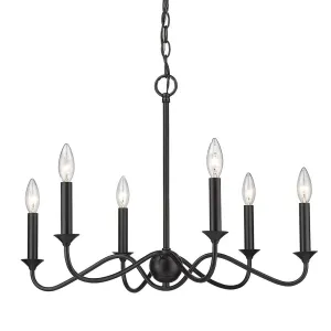 Tierney 25 in. 6 lights Chandelier Black finish