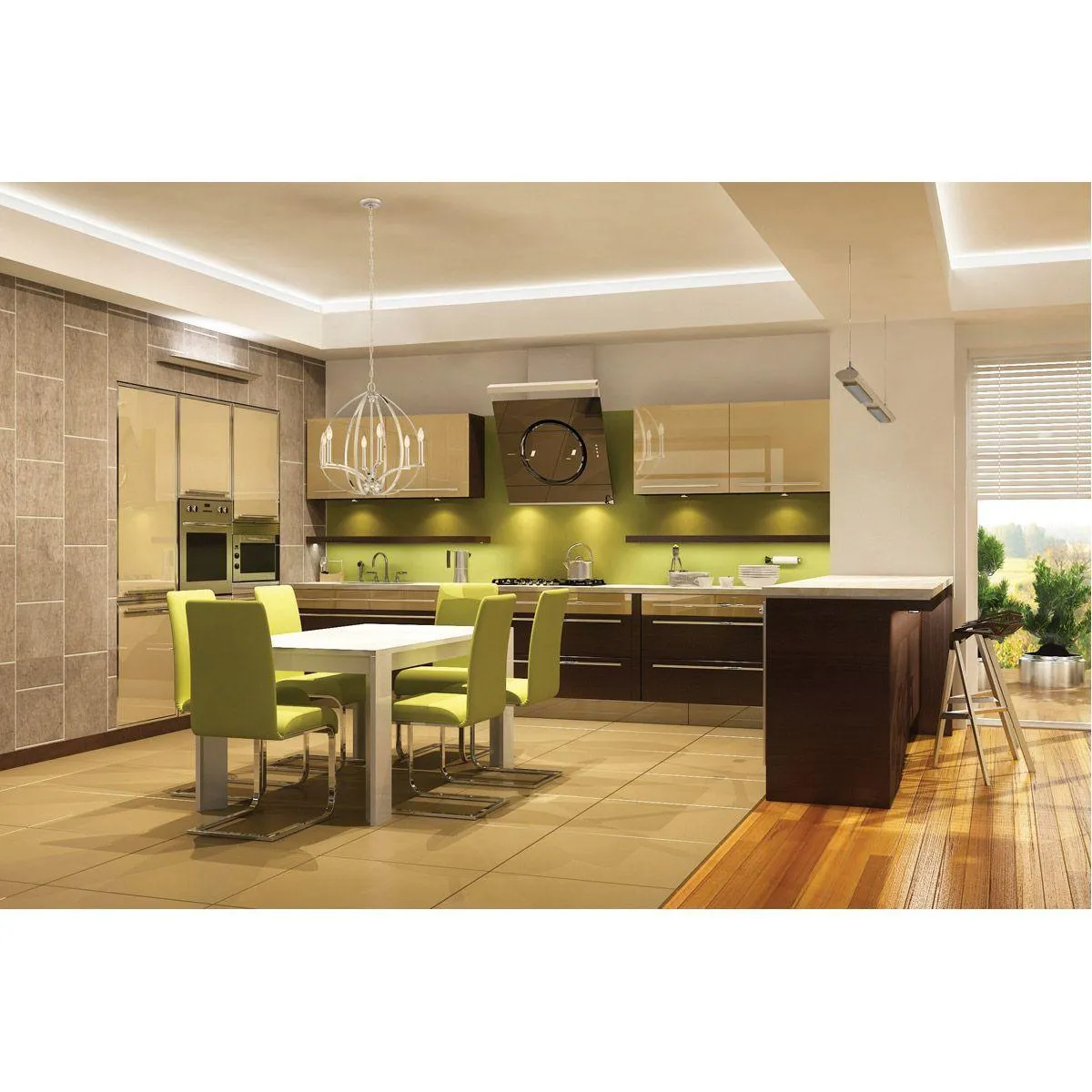 Tilbury 24 in. 6 Lights Chandelier Polished Nickel finish