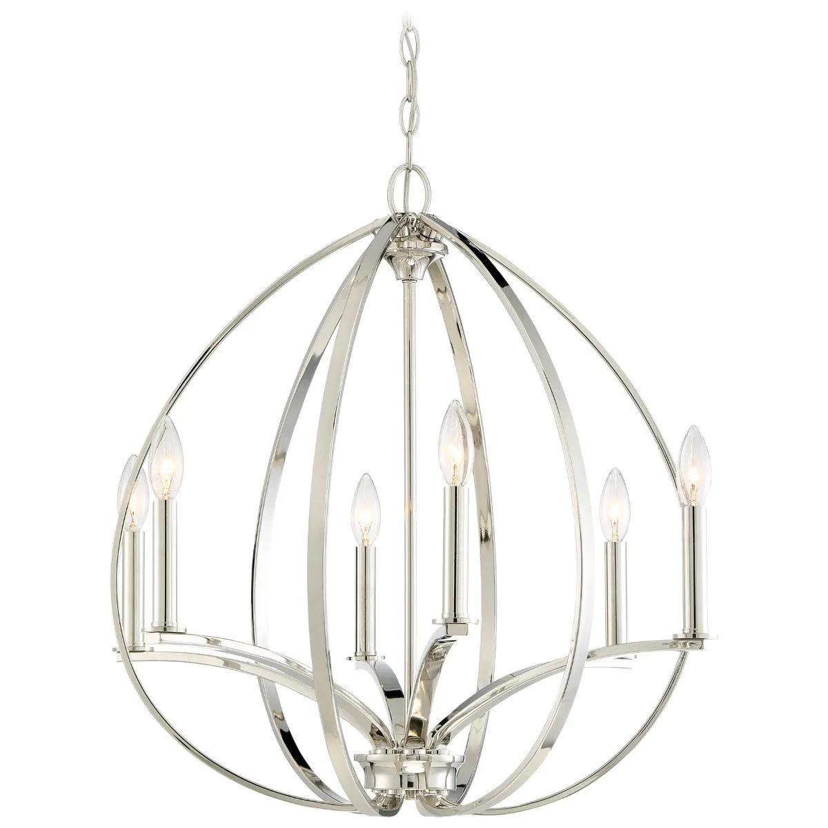 Tilbury 24 in. 6 Lights Chandelier Polished Nickel finish
